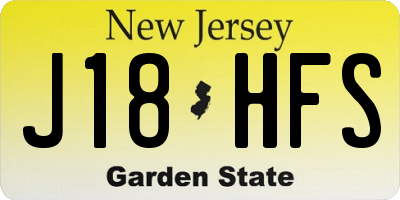 NJ license plate J18HFS