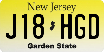 NJ license plate J18HGD