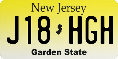 NJ license plate J18HGH