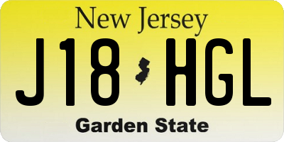 NJ license plate J18HGL