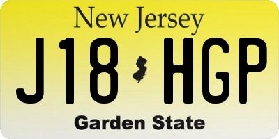 NJ license plate J18HGP