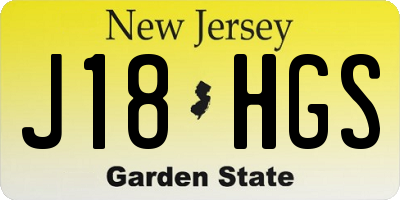 NJ license plate J18HGS