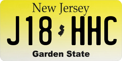 NJ license plate J18HHC