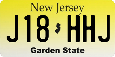 NJ license plate J18HHJ
