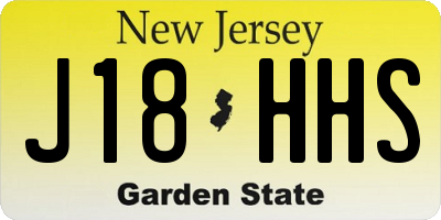 NJ license plate J18HHS
