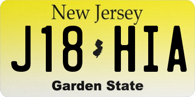 NJ license plate J18HIA