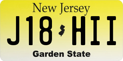 NJ license plate J18HII
