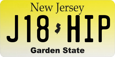 NJ license plate J18HIP