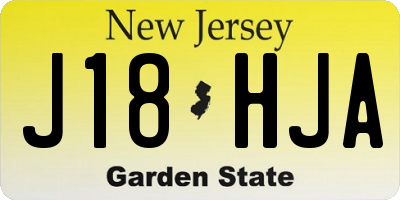 NJ license plate J18HJA