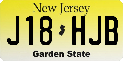 NJ license plate J18HJB