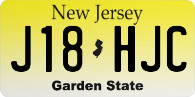 NJ license plate J18HJC