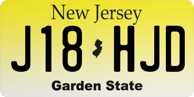 NJ license plate J18HJD