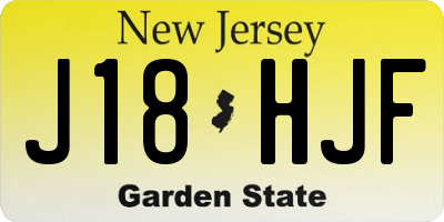 NJ license plate J18HJF