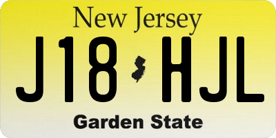 NJ license plate J18HJL