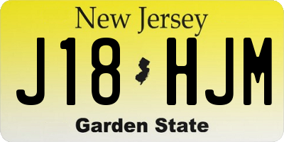 NJ license plate J18HJM