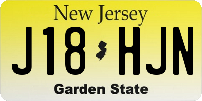NJ license plate J18HJN