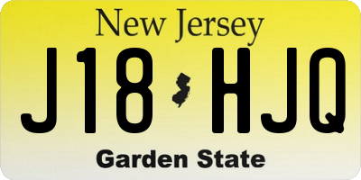 NJ license plate J18HJQ