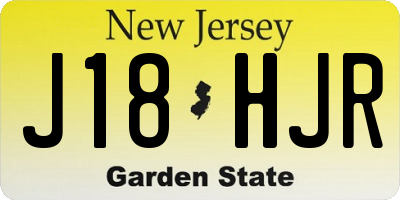 NJ license plate J18HJR