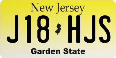 NJ license plate J18HJS