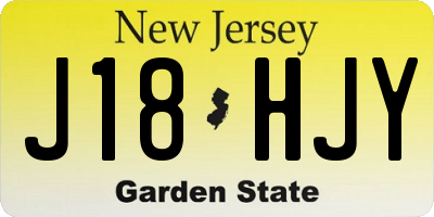 NJ license plate J18HJY