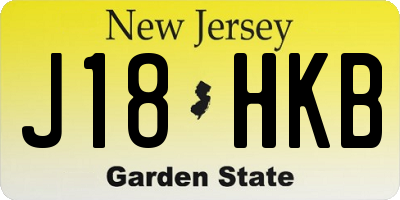 NJ license plate J18HKB