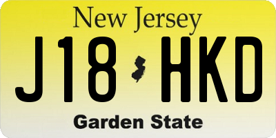 NJ license plate J18HKD