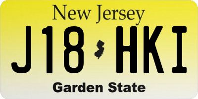 NJ license plate J18HKI