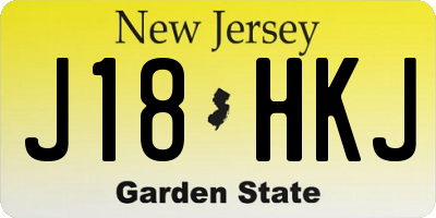 NJ license plate J18HKJ