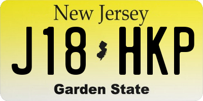 NJ license plate J18HKP