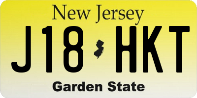 NJ license plate J18HKT