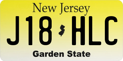 NJ license plate J18HLC