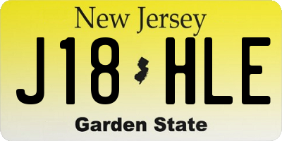 NJ license plate J18HLE