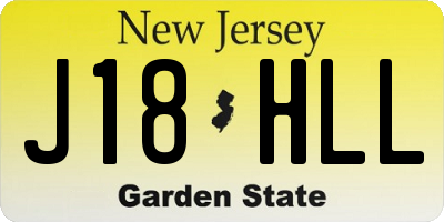 NJ license plate J18HLL