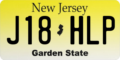 NJ license plate J18HLP