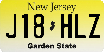 NJ license plate J18HLZ