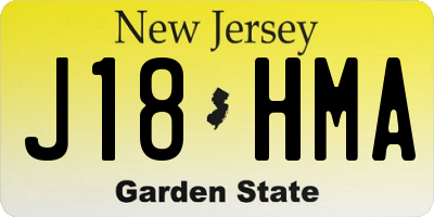 NJ license plate J18HMA