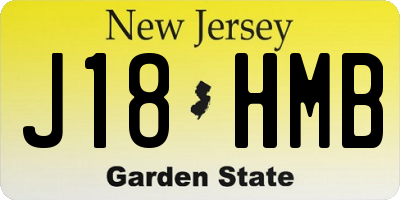 NJ license plate J18HMB