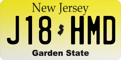 NJ license plate J18HMD