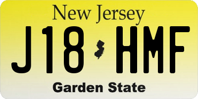 NJ license plate J18HMF