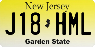 NJ license plate J18HML