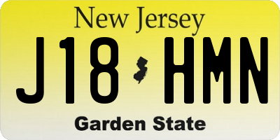 NJ license plate J18HMN