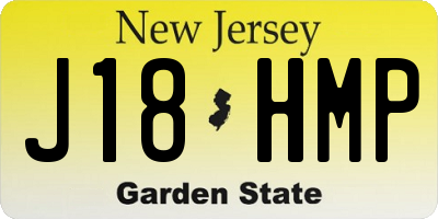 NJ license plate J18HMP