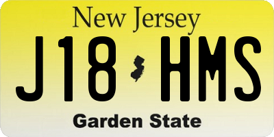 NJ license plate J18HMS