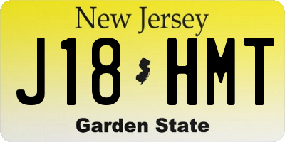 NJ license plate J18HMT