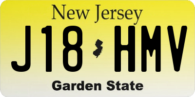 NJ license plate J18HMV