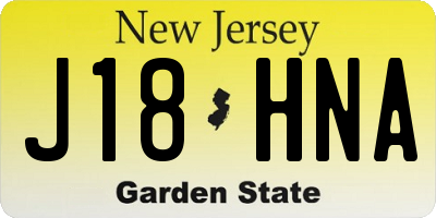 NJ license plate J18HNA