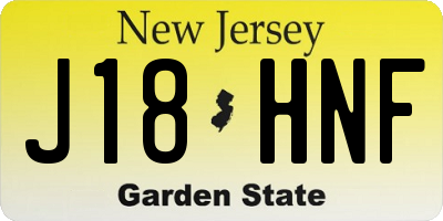 NJ license plate J18HNF
