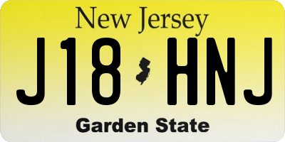 NJ license plate J18HNJ