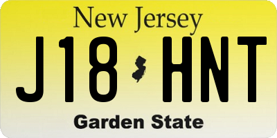 NJ license plate J18HNT