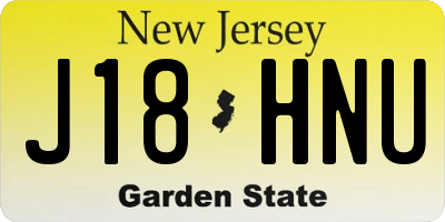 NJ license plate J18HNU